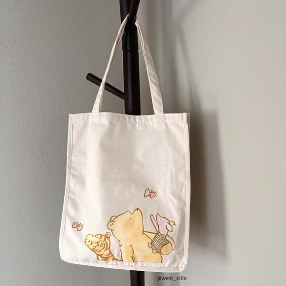 Unbranded Handbags - Winne The Pooh Classic Vintage Rustic Canvas Tote Bag